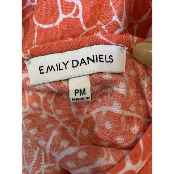 Emily Daniels Coral Floral Print Textured Tunic Top with Keyhole Neckline SizePM - Picture 4 of 10